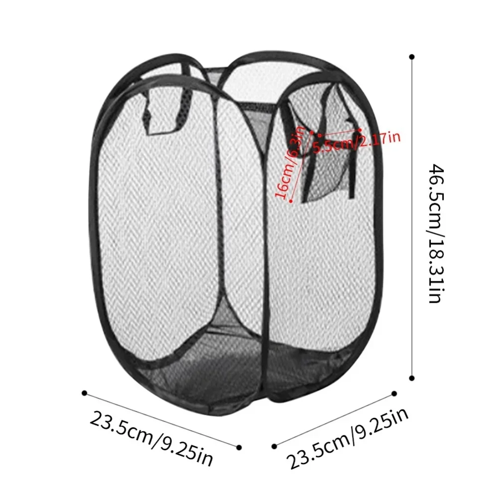 Panier à Linge Gain de Place Pliable — Corbeille Respirante en Maille avec Armature Acier – Image 6