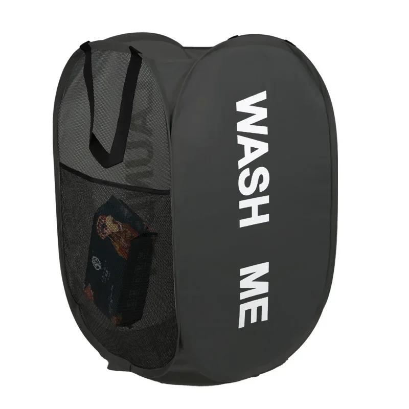 Panier à Linge Gain de Place Pliable — Corbeille Respirante en Maille avec Armature Acier – Image 5