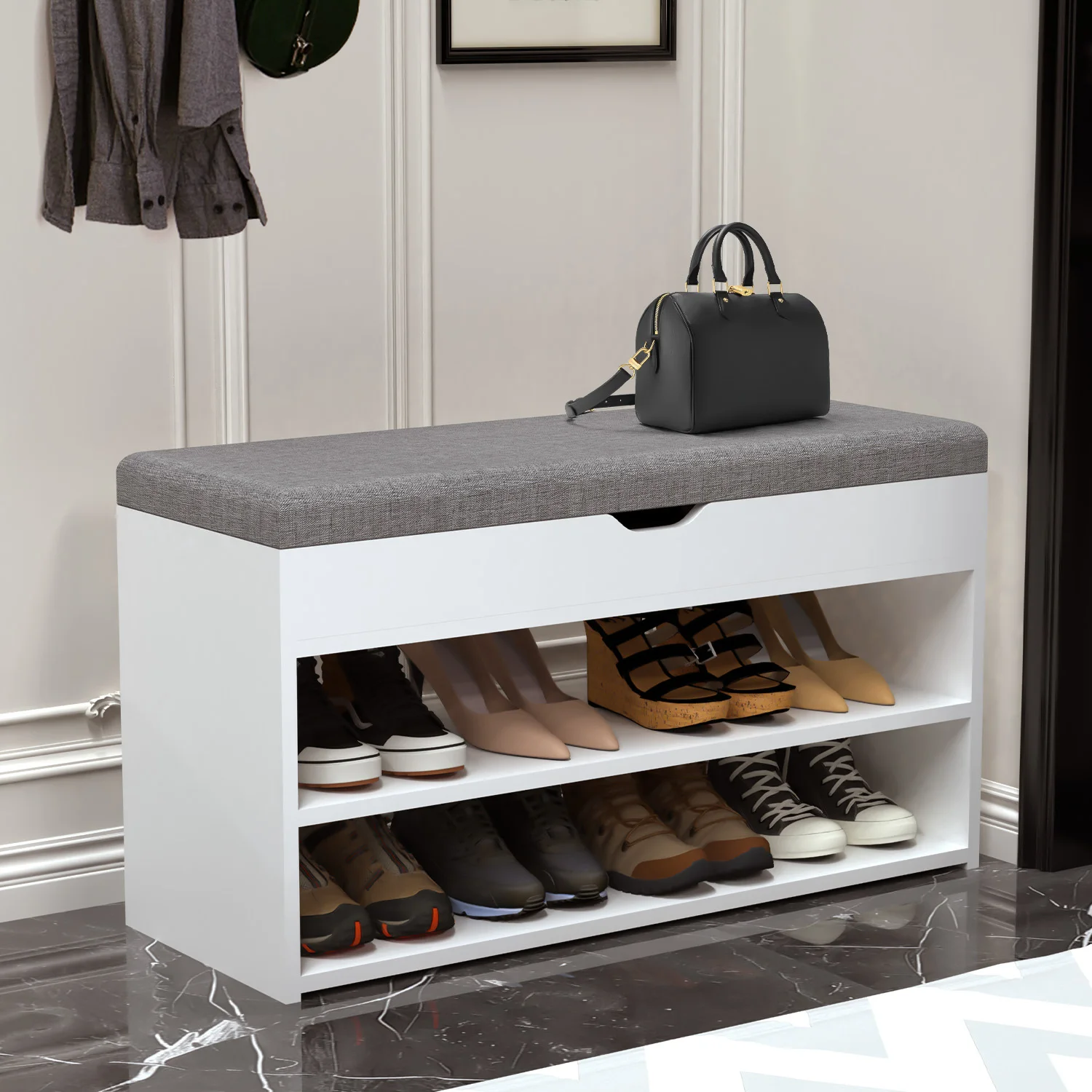 Banc de Rangement Chaussures avec Siege