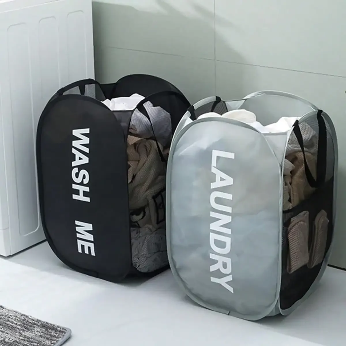 Panier à Linge Pliable en Maille