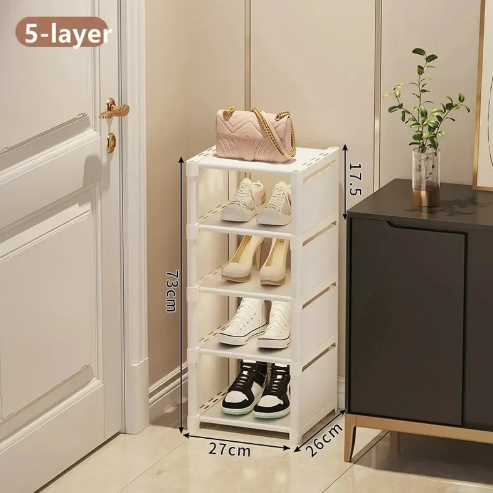 Étagères Rangement Chaussures Verticales — Meuble Gain de Place pour Petit Espace, Blanc – Image 3