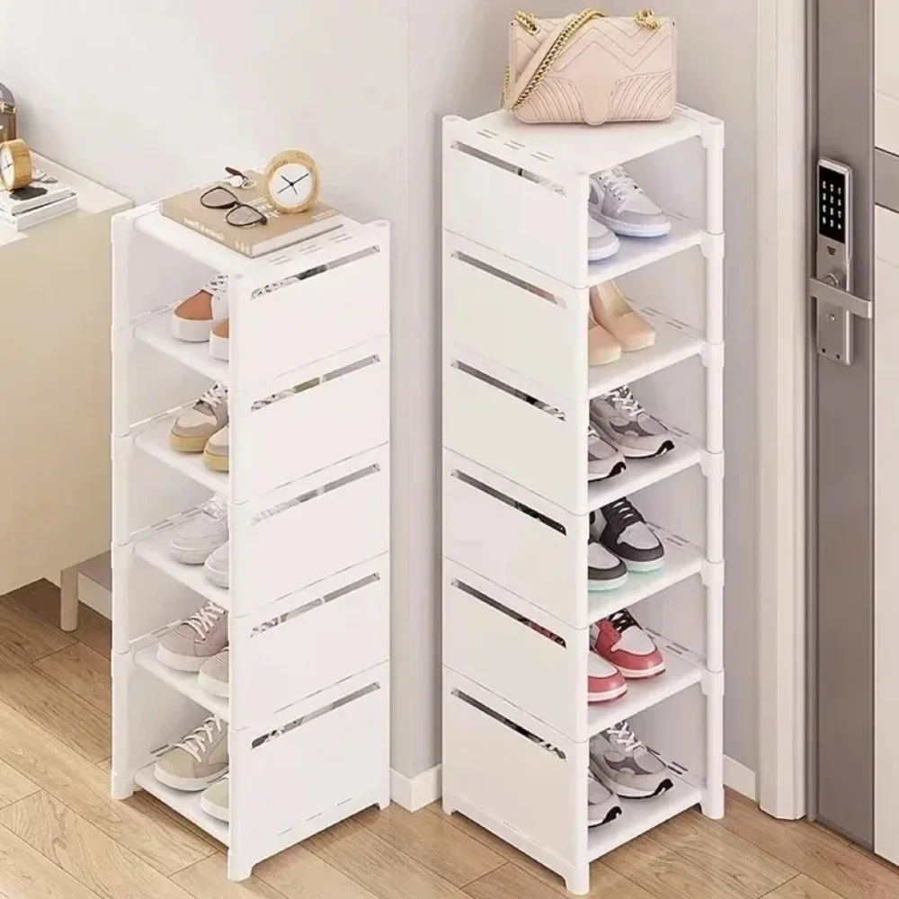 Étagères Rangement Chaussures Verticales — Meuble Gain de Place pour Petit Espace, Blanc – Image 5