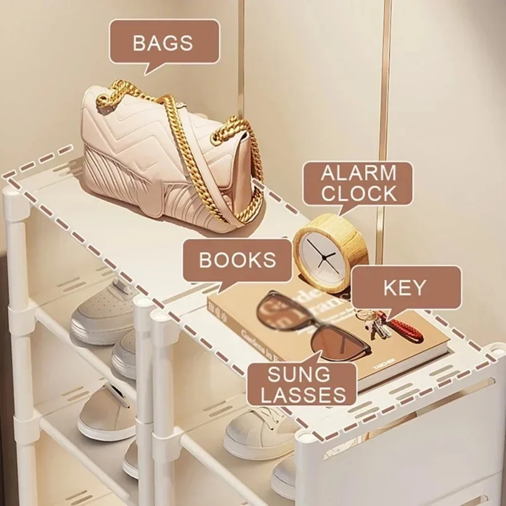 Étagères Rangement Chaussures Verticales — Meuble Gain de Place pour Petit Espace, Blanc – Image 2