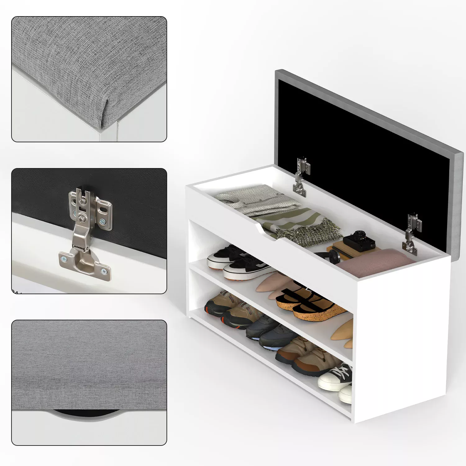 Banc de Rangement Chaussures avec Siège – Image 5