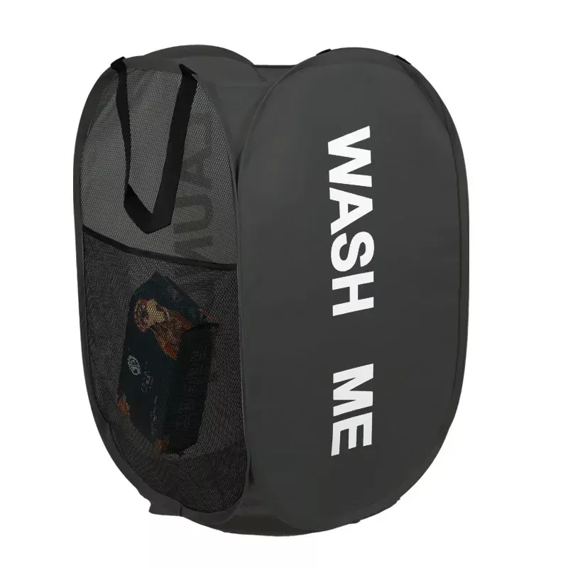 Panier à Linge Gain de Place Pliable — Corbeille Respirante en Maille avec Armature Acier – Image 5
