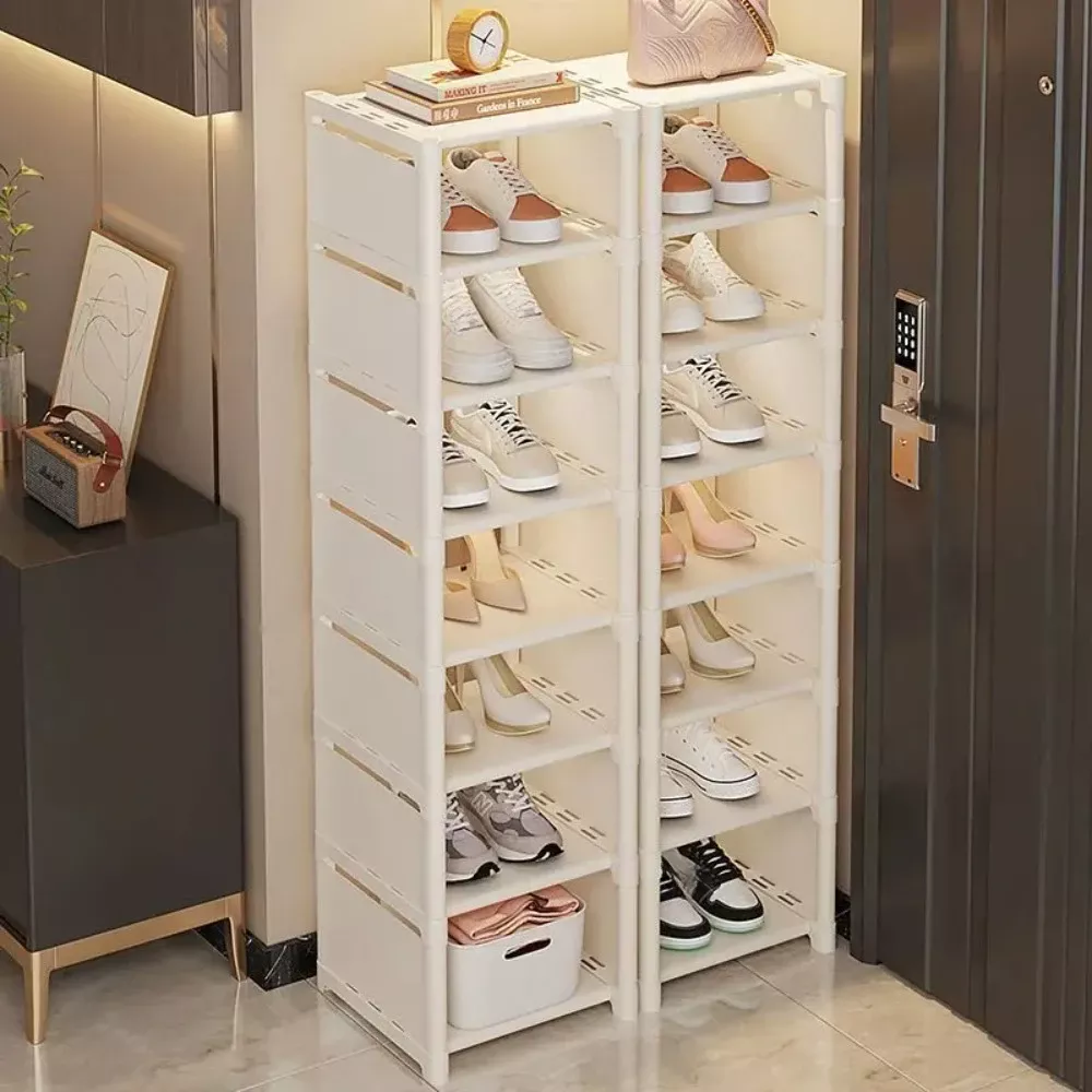 Étagères Rangement Chaussures Verticales — Meuble Gain de Place pour Petit Espace, Blanc – Image 4