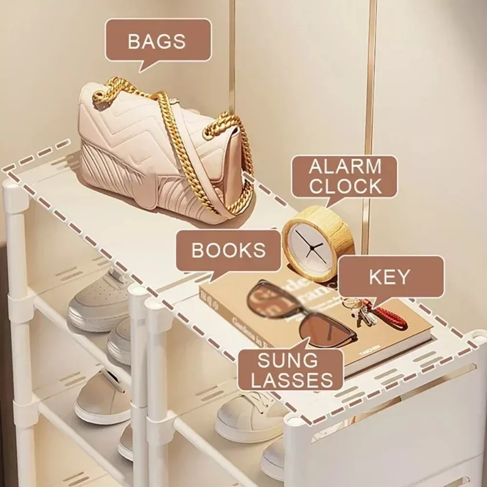 Étagères Rangement Chaussures Verticales — Meuble Gain de Place pour Petit Espace, Blanc – Image 2